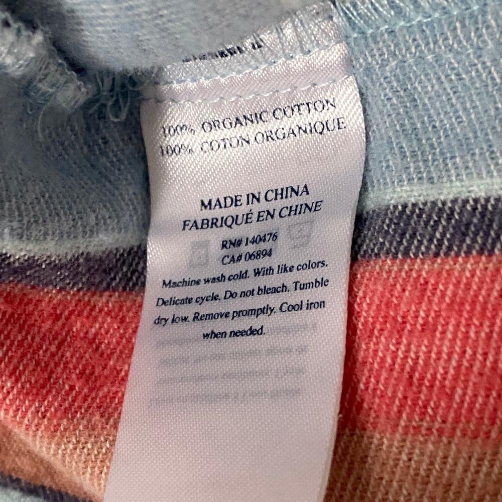 Faherty Baja Sierra Paradise Poncho Hoodie Pullover Striped Organic Cotton XL - Picture 5 of 8